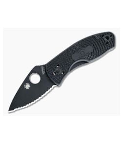 Spyderco Ambitious Lightweight Black Serrated FRN Liner Lock Folder C148SBBK - SP-C148SBBK 1