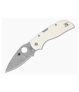 Spyderco Chaparral Damasteel Ivory White G10 C152GPIVD - SP-C152GPIVD 1
