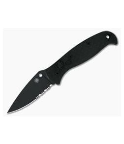 Spyderco Autonomy 2 Black DLC Partially Serrated LC200N Black G10 Automatic Knife C165GPSBBK2 - SP-C165GPSBBK2 1