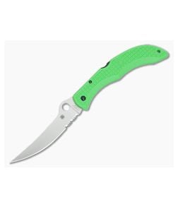 Spyderco Catcherman Green Salt Sprint Run Part Serrated C17PSGR - SP-C17PSGR 1