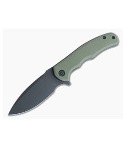 CIVIVI Mini Praxis Flipper Black Stonewashed D2 OD Green G10 Liner Lock Folder C18026C-1 - CV-C18026C-1 1