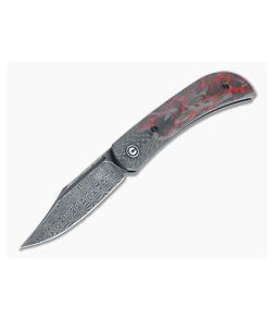 CIVIVI Appalachian Drifter II Black Damascus Red Carbon Fiber Liner Lock Front Flipper C19010C-DS2 - CV-C19010C-DS2 1