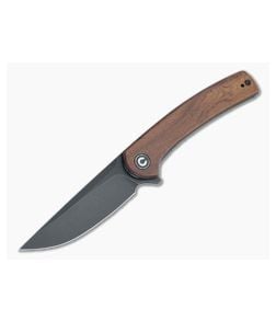 CIVIVI Mini Asticus Black Stonewashed Stainless Cuibourtia Wood Liner Lock Flipper C19026B-5 - CV-C19026B-5 1
