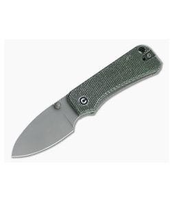 CIVIVI Baby Banter Gray Stonewashed Nitro-V Green Micarta Liner Lock Folder C19068SB-1 - CV-C19068SB-1 1