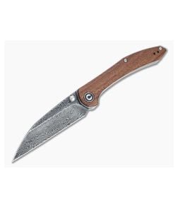 CIVIVI x Mallery Hadros Wharncliffe Black Damascus Cuibourtia Wood Liner Lock Folder C20004-DS1 - CV-C20004-DS1 1