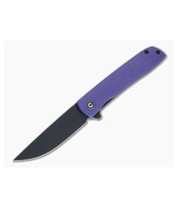 CIVIVI Bo Zinker Black Stonewashed Nitro-V Purple G10 Liner Lock Flipper C20009B-5 - CV-C20009B-5 1