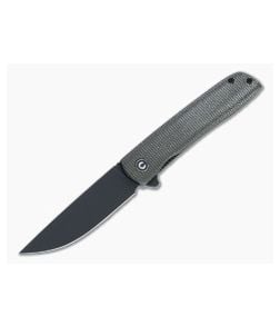 CIVIVI Bo Zinker Black Stonewashed Nitro-V Dark Green Micarta Liner Lock Flipper C20009B-6 - CV-C20009B-6 1