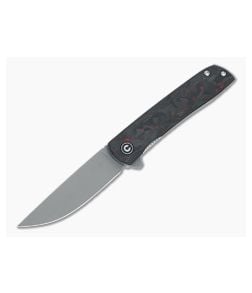 CIVIVI Bo Zinker Gray Stonewashed Nitro-V Red Carbon Fiber Liner Lock Flipper C20009B-B - CV-C20009B-B 1