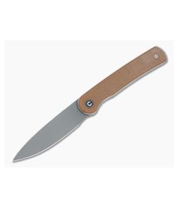 CIVIVI Stylum Brown Canvas Micarta Detent Slip Joint Front Flipper C20010B-A - CV-C20010B-A 1