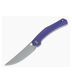 CIVIVI Lazar Isham Gray Stonewashed Stainless Purple G10 Front Flipper C20013-2 - CV-C20013-2 1