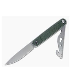 CIVIVI Crit Stonewashed Nitro-V Green Micarta Multifunction Liner Lock Front Flipper C20014F-3 - CV-C20014F-3 1
