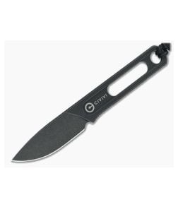 CIVIVI Minimis Ostap Hel Black Stonewashed Stainless Steel Fixed Blade Neck Knife C20026-1 - CV-C20026-1 1