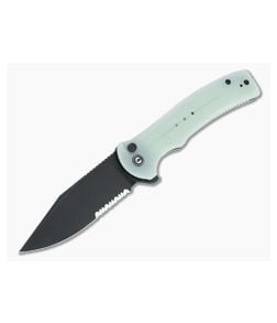 CIVIVI Cogent Button Lock Flipper Serrated Black Stonewashed 14C28N Natural G10 Folder C20038E-3 - CV-C20038E-3 1