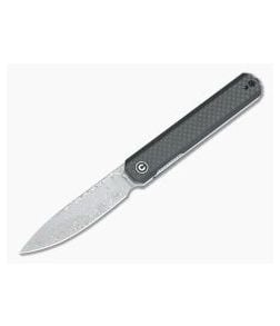 CIVIVI Exarch C2003DS-1 Carbon Fiber Damascus Liner Lock Front Flipper - CV-C2003DS-1 1