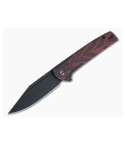 CIVIVI Cachet Flipper Black Stonewashed 14C28N Red Gmascus Nested Frame Lock Folder C20041C-1 - CV-C20041C-1 1