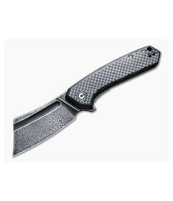 CIVIVI Mini Bullmastiff Carbon Fiber/G10 Black Damascus Liner Lock Flipper C2004DS-1 - CV-C2004DS-1 1