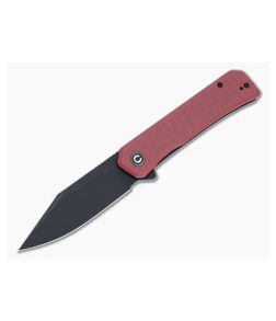 CIVIVI Relic Flipper Black Stonewashed Nitro-V Burgundy G10 Folding Knife C20077B-2 - CV-C20077B-2 1