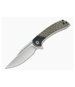 CIVIVI Dogma Black Polished Brass Satin D2 Liner Lock Flipper C2014A - CV-C2014A 1
