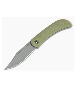CIVIVI Appalachian Drifter C2015B Olive Canvas Micarta S35VN Slip Joint Flipper - CV-C2015B 1