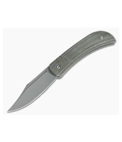 CIVIVI Appalachian Drifter C2015C Dark Green Canvas Micarta S35VN Slip Joint Flipper - CV-C2015C 1