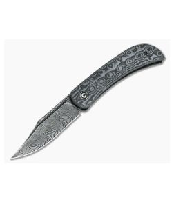 CIVIVI Appalachian Drifter C2015DS-1 Gray Rose Carbon Fiber G10 Damascus Slip Joint Flipper - CV-C2015DS-1 1
