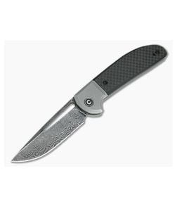 CIVIVI Trailblazer C2018DS-1 Damascus Bolstered Carbon Fiber G10 Slip Joint Folder - CV-C2018DS-1 1