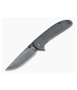 CIVIVI Badlands Vagabond Damascus Spear Point Carbon Fiber Liner Lock Flipper C2019DS-1 - CV-C2019DS-1 1