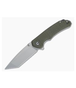 CIVIVI Brazen Tanto Bead Blast D2 Coarse Green Micarta Liner Lock Flipper C2023F - CV-C2023F 1