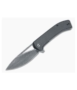 CIVIVI Riffle Black Hand Rubbed Damascus Carbon Fiber/G10 Liner Lock Flipper C2024DS-1 - CV-C2024DS-1 1