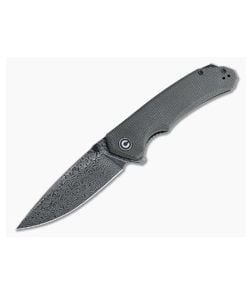 CIVIVI Brazen Drop Point Dark Green Micarta Black Damascus Liner Lock Flipper C2102DS-3 - CV-C2102DS-3 1