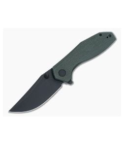 CIVIVI Odd 22 Flipper Black Stonewash 14C28N Green Micarta Liner Lock Folder C21032-2 - CV-C21032-2 1