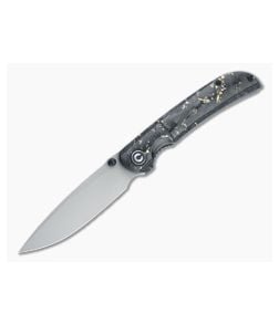 CIVIVI Imperium Stonewashed Nitro-V Golden Shred Carbon Fiber Resin Front Flipper C2106A - CV-C2106A 1