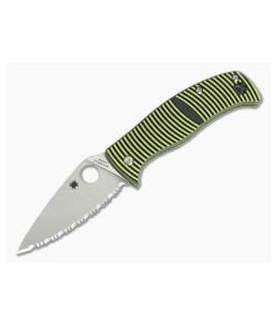 Spyderco Caribbean Salt Leaf Serrated LC200N Compression Lock Folder C217GS - SP-C217GS 1