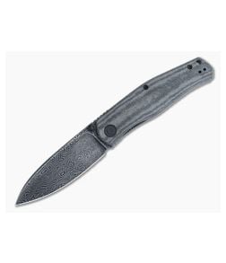 CIVIVI Sokoke Hand Rubbed Damascus Black Linen Micarta Front Flipper C22007-DS1 - CV-C22007-DS1 1