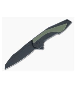 CIVIVI Hypersonic Flipper Black Steel Frame Lock with Green G10 Inlay Black Stonewash Blade C22011-1 - CV-C22011-1 1