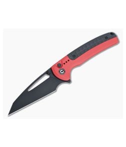 CIVIVI Sentinel Strike Button Lock Flipper Red Aluminum with Black FRN Black Coated K110 Reverse Tanto Blade C22025B-1 - CV-C22025B-1 1