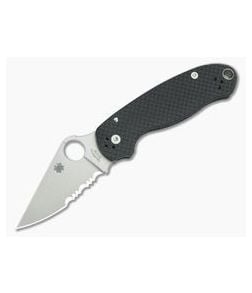 Spyderco Para 3 Carbon Fiber Partially Serrated 52100 Limited Run C223CF52100PS - SP-C223CF52100PS 1