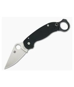 Spyderco Para 3 Black G10 Satin Plain Edge w/Signet Ring - SP-C223GP-SRPM3 1