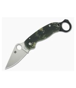 Spyderco Para 3 Camo G10 Satin Plain Edge w/Signet Ring - SP-C223GPCMO-SRPM3 1