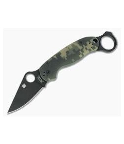 Spyderco Para 3 Camo G10 Black Plain Edge w/Signet Ring - SP-C223GPCMOBK-SRPM3 1