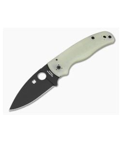 Spyderco Shaman Jade G10 Black DLC CPM M4 Folding Knife (3.58" Blade) Pre-Owned C229GM4PBK - SP-C229GM4PBK 1