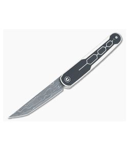 Civivi KwaiQ Liner Lock Ivory (White)/Black G10 Top Flipper Damascus Knife C23015-DS1 - CV-C23015-DS1 1