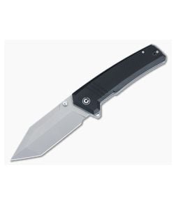 CIVIVI Bhaltair Liner Lock Flipper Textured Black G10 Stonewashed 14C28N Tanto Blade C23024-1 - CV-C23024-1 1