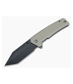 CIVIVI Bhaltair Liner Lock Flipper Textured Tan G10 Black 14C28N Tanto Blade C23024-2 - CV-C23024-2 1