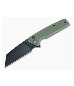 CIVIVI Amirite Thumb Stud + Button Lock Flipper OD Green G10 Nitro-V Black Blade C23028-3 - CV-C23028-3 1