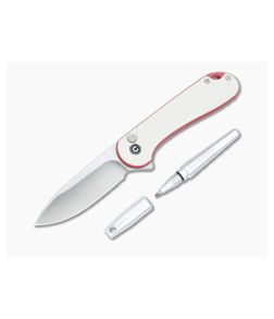 CIVIVI Button Lock Elementum II Ivory (White) G10 StellarQuill Ink Pen Combo Pack C23049 - CV-C23049 1