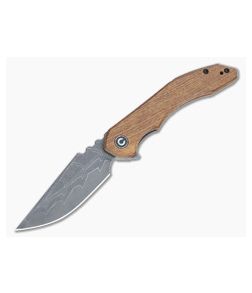 Civivi Bluetick Guibourtia Wood Handle Damascus Blade C23050-DS1 - CV-C23050-DS1 1