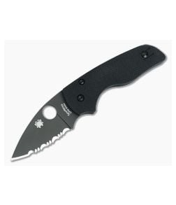 Spyderco Lil Native DLC Serrated S30V Black G10 Compression Lock Folder C230GSBBK - SP-C230GSBBK 1