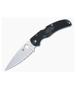 Spyderco Native Chief Lightweight Black FRN Part Serrated BD1N C244PSBK - SP-C244PSBK 1