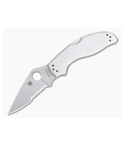 Spyderco UpTern Partially Serrated Stainless Steel Back Lock Folder C261PS - SP-C261PS 1